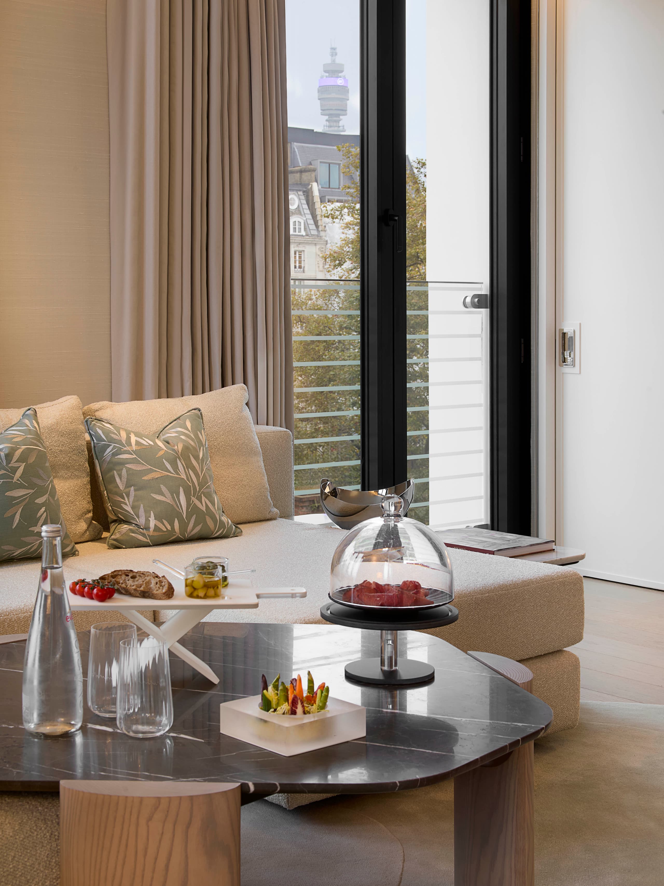 Living room with floor-to-ceiling windows